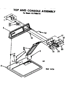 Top And Console Assembly parts for Sears Dryer 11077955110 from AppliancePartsPros.com