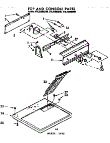 Top And Console Parts parts for Sears Dryer 11077965800 from AppliancePartsPros.com