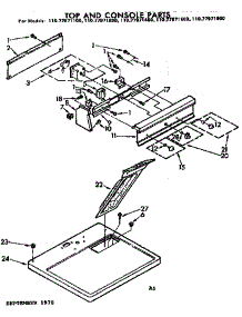Top And Console Parts parts for Sears Dryer 11077971600 from AppliancePartsPros.com