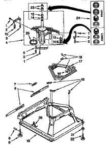 Machine Base Parts parts for Kenmore Washer 110.92591200 (11092591200, 110 92591200) from AppliancePartsPros.com