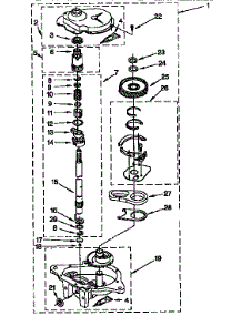 Gearcase Parts parts for Kenmore Washer 110.92591200 (11092591200, 110 92591200) from AppliancePartsPros.com