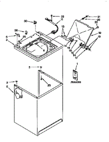 Top & Cabinet parts for Kenmore Washer 110.92591230 (11092591230, 110 92591230) from AppliancePartsPros.com
