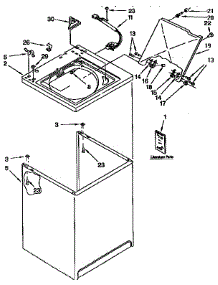 Top And Cabinet Parts parts for Kenmore Washer 110.92591410 (11092591410, 110 92591410) from AppliancePartsPros.com