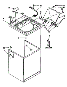 Top And Cabinet parts for Kenmore Washer 110.92593210 (11092593210, 110 92593210) from AppliancePartsPros.com