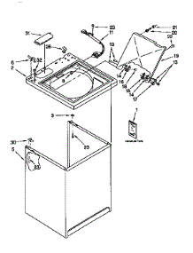 Top And Cabinet parts for Kenmore Washer 110.92593220 (11092593220, 110 92593220) from AppliancePartsPros.com