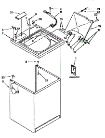 Top And Cabinet parts for Kenmore Washer 110.92595500 (11092595500, 110 92595500) from AppliancePartsPros.com