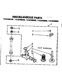 Miscellaneous Parts parts for Kenmore Washer 110.82406200 (11082406200, 110 82406200) from AppliancePartsPros.com