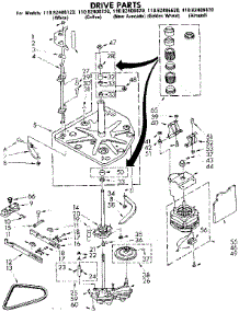 Drive Parts parts for Kenmore Washer 110.82406220 (11082406220, 110 82406220) from AppliancePartsPros.com