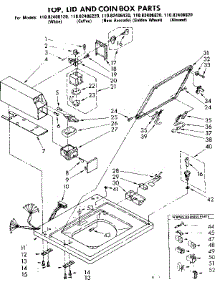 Top Lid And Coinbox Parts parts for Kenmore Washer 110.82406220 (11082406220, 110 82406220) from AppliancePartsPros.com