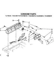 Console Parts parts for Kenmore Washer 110.82406610 (11082406610, 110 82406610) from AppliancePartsPros.com