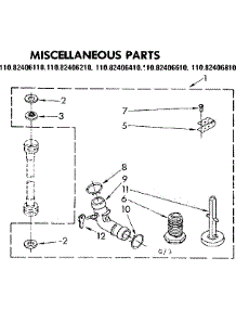 Miscellaneous Parts parts for Kenmore Washer 110.82406610 (11082406610, 110 82406610) from AppliancePartsPros.com