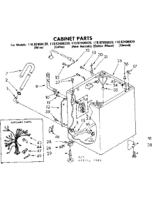 Cabinet Parts parts for Kenmore Washer 110.82406620 (11082406620, 110 82406620) from AppliancePartsPros.com