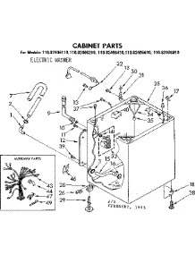 Cabinet Parts parts for Kenmore Washer 110.82406810 (11082406810, 110 82406810) from AppliancePartsPros.com