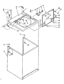 Top And Cabinet Parts parts for Kenmore Washer 110.82407110 (11082407110, 110 82407110) from AppliancePartsPros.com