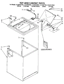 Top And Cabinet parts for Kenmore Washer 110.82427140 (11082427140, 110 82427140) from AppliancePartsPros.com