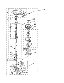 Gearcase parts for Kenmore Washer Dryer Combo 110.88732793 (11088732793, 110 88732793) from AppliancePartsPros.com