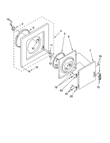 Dryer Front Panel And Door Parts parts for Kenmore Washer Dryer Combo 110.88752795 (11088752795, 110 88752795) from AppliancePartsPros.com