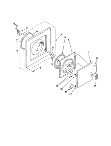 Dryer Front Panel And Door parts for Kenmore Washer Dryer Combo 110.88754792 (11088754792, 110 88754792) from AppliancePartsPros.com