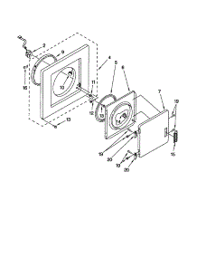 Dryer Front Panel And Door parts for Kenmore Washer Dryer Combo 110.88754793 (11088754793, 110 88754793) from AppliancePartsPros.com