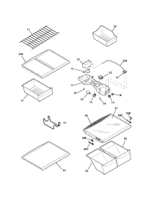 Shelves parts for Kenmore Refrigerator 253.74822400 (25374822400, 253 74822400) from AppliancePartsPros.com