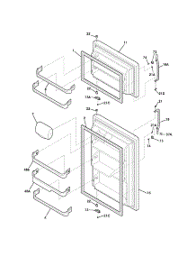 Door parts for Kenmore Refrigerator 253.74833402 (25374833402, 253 74833402) from AppliancePartsPros.com