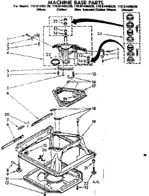 Machine Base Parts parts for Kenmore Washer 110.81446620 (11081446620, 110 81446620) from AppliancePartsPros.com