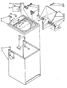 Top And Cabinet Parts parts for Kenmore Washer 110.81476600 (11081476600, 110 81476600) from AppliancePartsPros.com