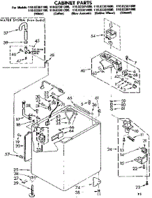Cabinet Parts parts for Kenmore Washer 110.83381600 (11083381600, 110 83381600) from AppliancePartsPros.com