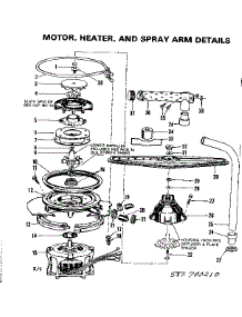 Motor Heater And Spray Arm Details parts for Kenmore Dishwasher 587.700210 (587700210, 587 700210) from AppliancePartsPros.com
