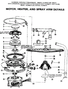 Motor Heater And Spray Arm Details parts for Kenmore Dishwasher 587.700211 (587700211, 587 700211) from AppliancePartsPros.com