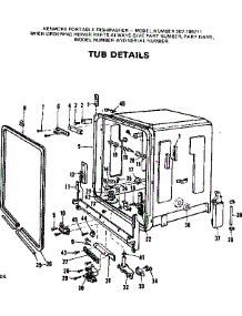 Tub Details parts for Kenmore Dishwasher 587.700211 (587700211, 587 700211) from AppliancePartsPros.com