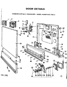 Door Details parts for Kenmore Dishwasher 587.700213 (587700213, 587 700213) from AppliancePartsPros.com