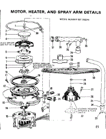 Motor Heater & Spray Arm Detail parts for Kenmore Dishwasher 587.700213 (587700213, 587 700213) from AppliancePartsPros.com