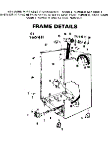 Frame Details parts for Kenmore Dishwasher 587.700411 (587700411, 587 700411) from AppliancePartsPros.com