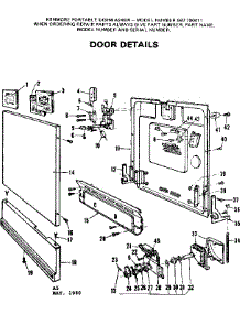 Door Details parts for Kenmore Dishwasher 587.700411 (587700411, 587 700411) from AppliancePartsPros.com