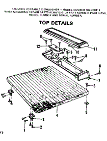 Top Details parts for Kenmore Dishwasher 587.700411 (587700411, 587 700411) from AppliancePartsPros.com