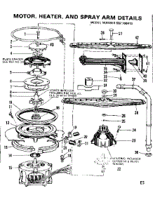 Motor, Heater, And Spray Arm Details parts for Kenmore Dishwasher 587.700413 (587700413, 587 700413) from AppliancePartsPros.com