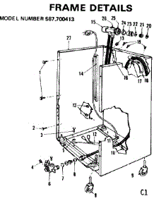 Frame parts for Kenmore Dishwasher 587.700413 (587700413, 587 700413) from AppliancePartsPros.com