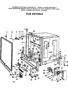 Tub Details parts for Kenmore Dishwasher 587.700511 (587700511, 587 700511) from AppliancePartsPros.com
