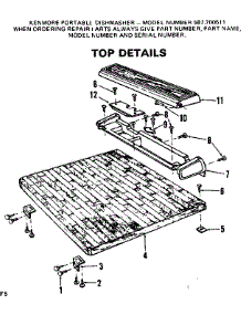 Top Details parts for Kenmore Dishwasher 587.700511 (587700511, 587 700511) from AppliancePartsPros.com