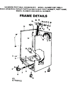 Frame Details parts for Kenmore Dishwasher 587.700511 (587700511, 587 700511) from AppliancePartsPros.com
