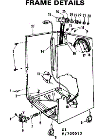 Frame Details parts for Kenmore Dishwasher 587.700513 (587700513, 587 700513) from AppliancePartsPros.com
