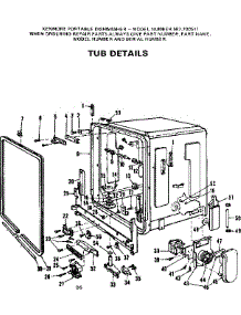 Tub Details parts for Kenmore Dishwasher 587.700611 (587700611, 587 700611) from AppliancePartsPros.com