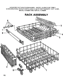 Rack Assembly parts for Kenmore Dishwasher 587.700611 (587700611, 587 700611) from AppliancePartsPros.com
