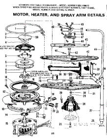 Motor Heater & Spray Arm Details parts for Kenmore Dishwasher 587.700613 (587700613, 587 700613) from AppliancePartsPros.com