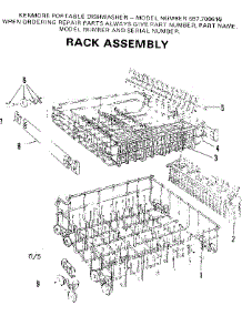 Rack Assembly parts for Kenmore Dishwasher 587.700614 (587700614, 587 700614) from AppliancePartsPros.com