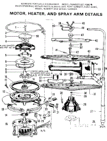 Motor Heater And Spray Arm Details parts for Kenmore Dishwasher 587.700614 (587700614, 587 700614) from AppliancePartsPros.com