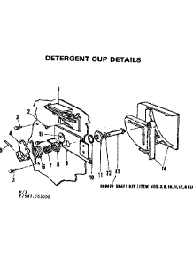 Detergent Cup Details parts for Kenmore Dishwasher 587.701000 (587701000, 587 701000) from AppliancePartsPros.com