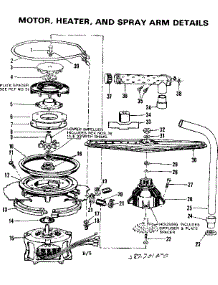 Motor Heater And Spray Arm Details parts for Kenmore Dishwasher 587.701000 (587701000, 587 701000) from AppliancePartsPros.com