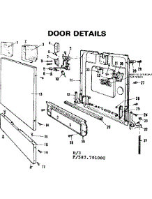 Door Details parts for Kenmore Dishwasher 587.701000 (587701000, 587 701000) from AppliancePartsPros.com